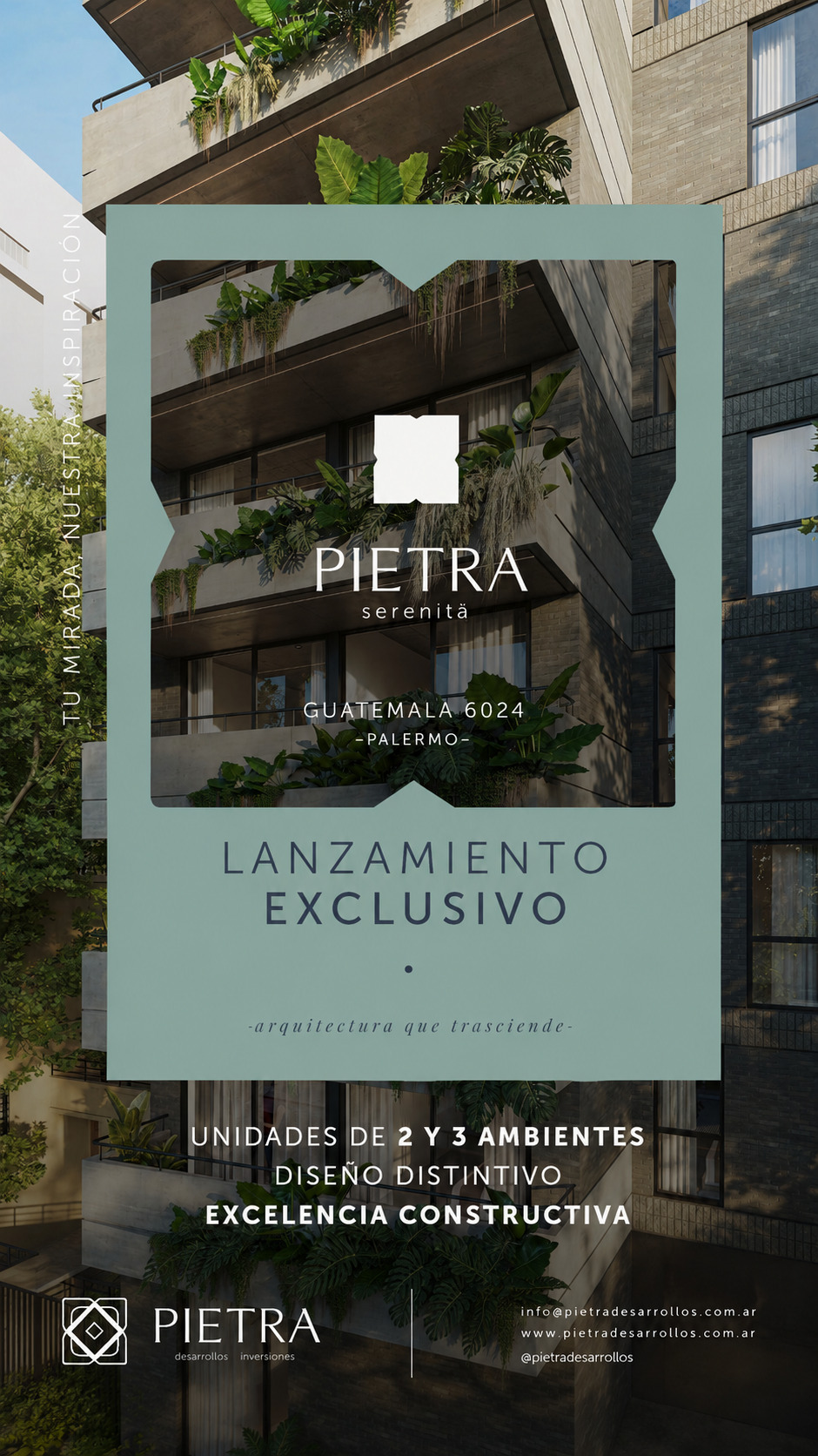 Lanzamiento Exclusivo Serenitá — PIETRA Desarrollos, Guatemala 6024 Palermo